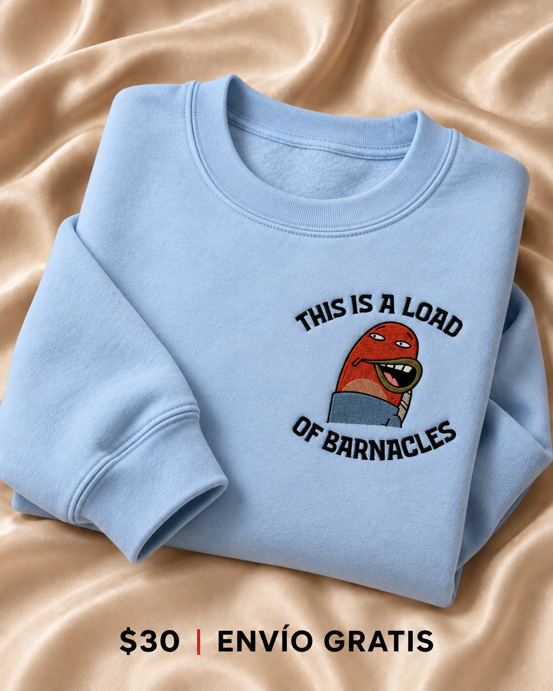 Barnacles Crewneck Bordado Sky Blue Meme Edition | Ind Store Ecuador - Foto 1