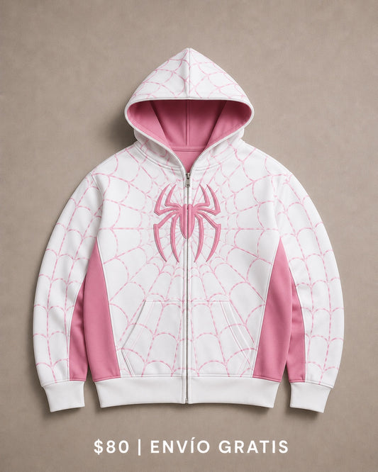 Hoodie con Cierre Spider Pink Edition™