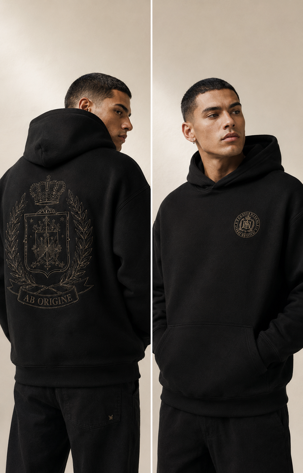 Hoodie Ab Origine Crest Bordado Black Edition | Ind Store Ecuador - Foto 1
