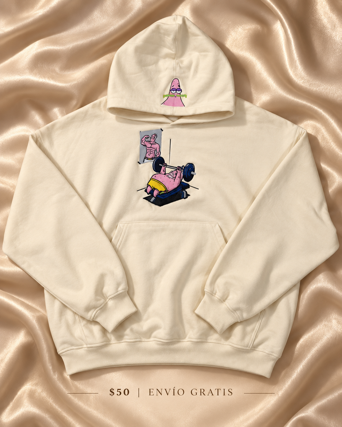 Patrick Gym Hoodie Bordado Cream Edition | Ind Store Ecuador - Foto 1