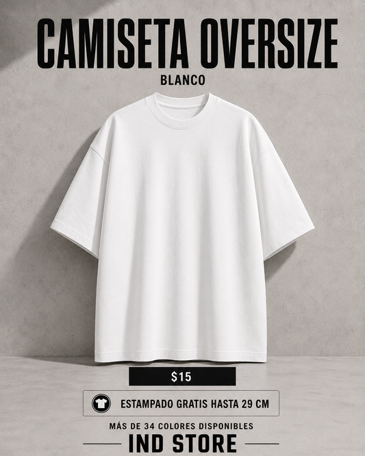 Camiseta Oversize Essential Blanco | Ind Store Ecuador - Foto 1