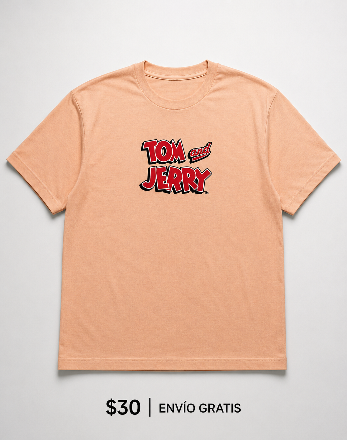 Camiseta Tom y Jerry Logo Peach Edition | Ind Store Ecuador - Foto 1