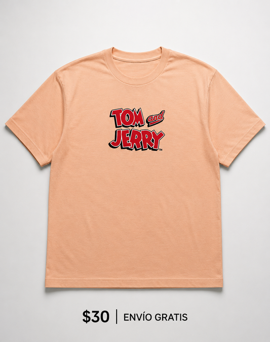 Camiseta Tom y Jerry Logo Peach Edition | Ind Store Ecuador - Foto 1