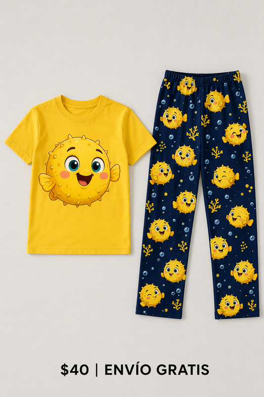 Pijama Infantil Pez Globo 2 Piezas Kids Edition | Ind Store Ecuador - Foto 1