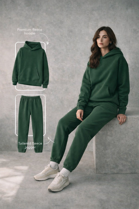 🌲 BOTTLE GREEN "FOREST" SET – PREMIUM FLEECE EDITION