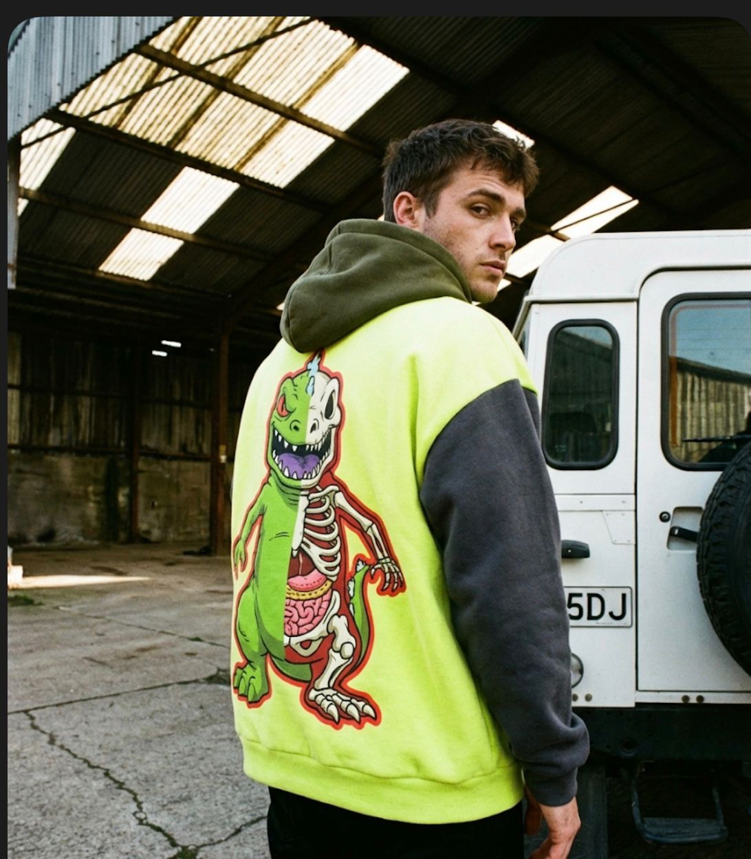 🦎 KAIJU ANATOMY "TRI-BLOCK" HOODIE – NEON SERIES