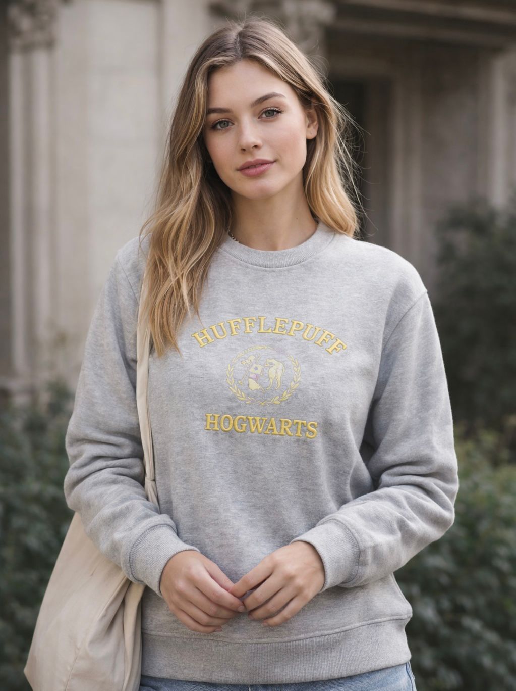 🦡 HUFFLEPUFF "LOYALTY" CREWNECK – HEATHER GREY