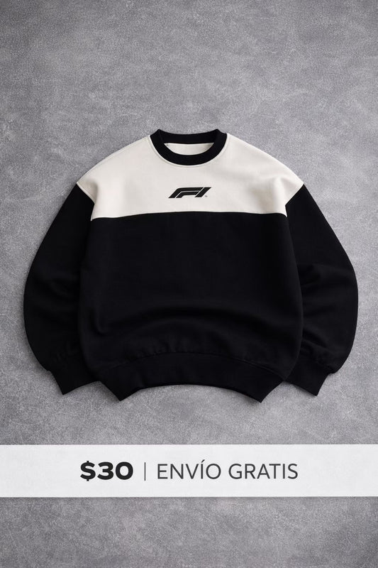 Racing Speed Crewneck - Cream & Black Edition