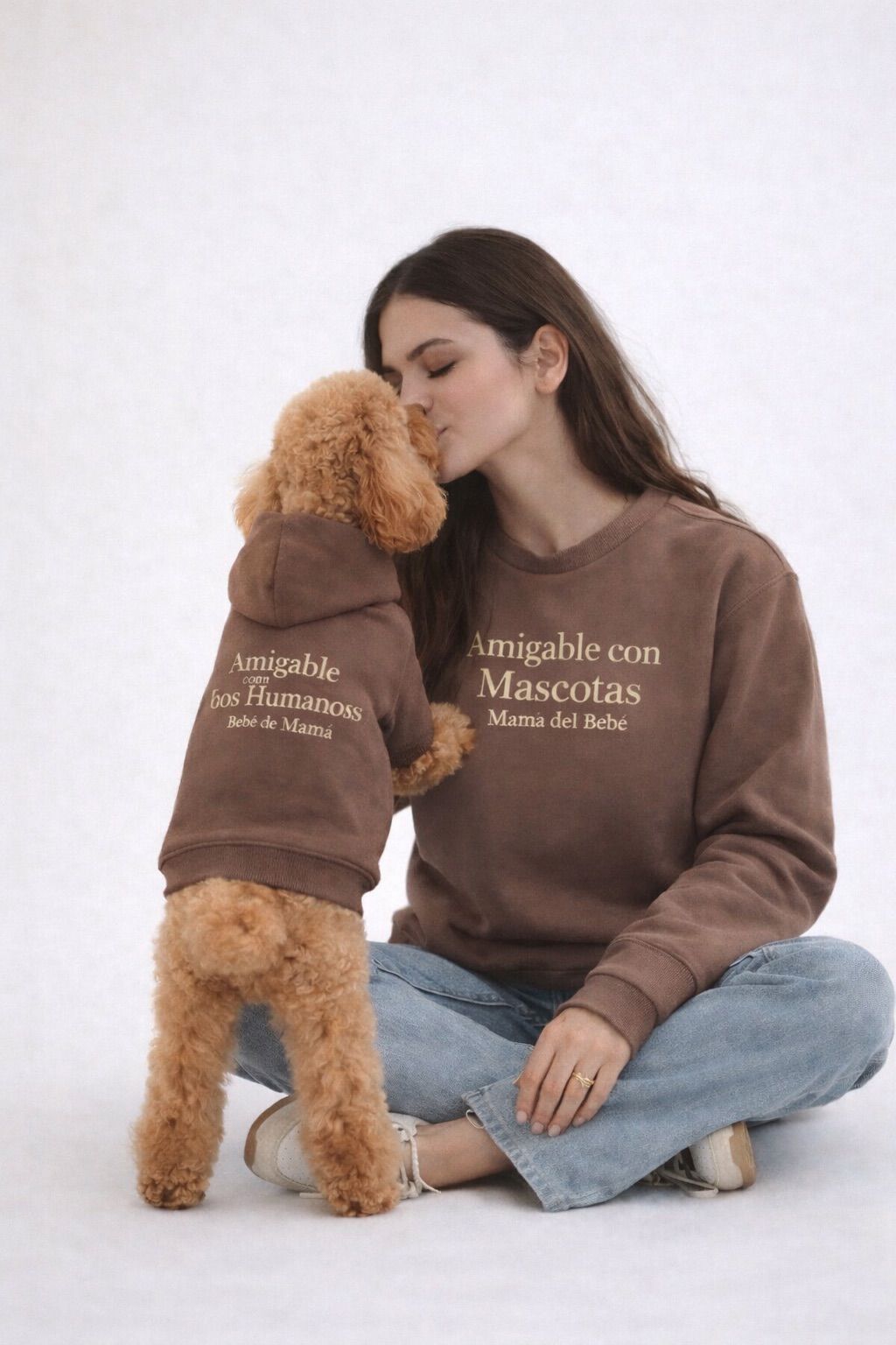 Conjunto Sudadera para Mí y Mi Mascota "Vínculo Incondicional" - Crewneck Humano + Hoodie Perro | Match Mascota Dueño