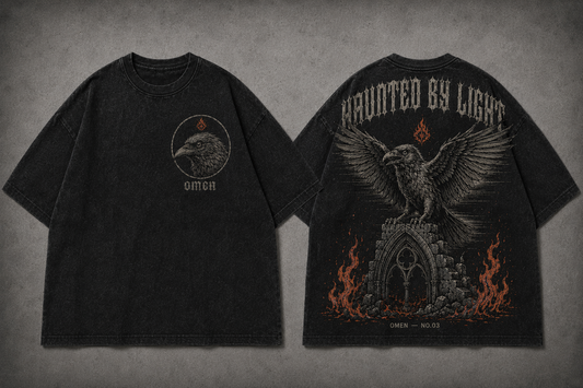 Camiseta Oversize Haunted by Light Washed Black Edition | Ind Store Ecuador - Foto 1