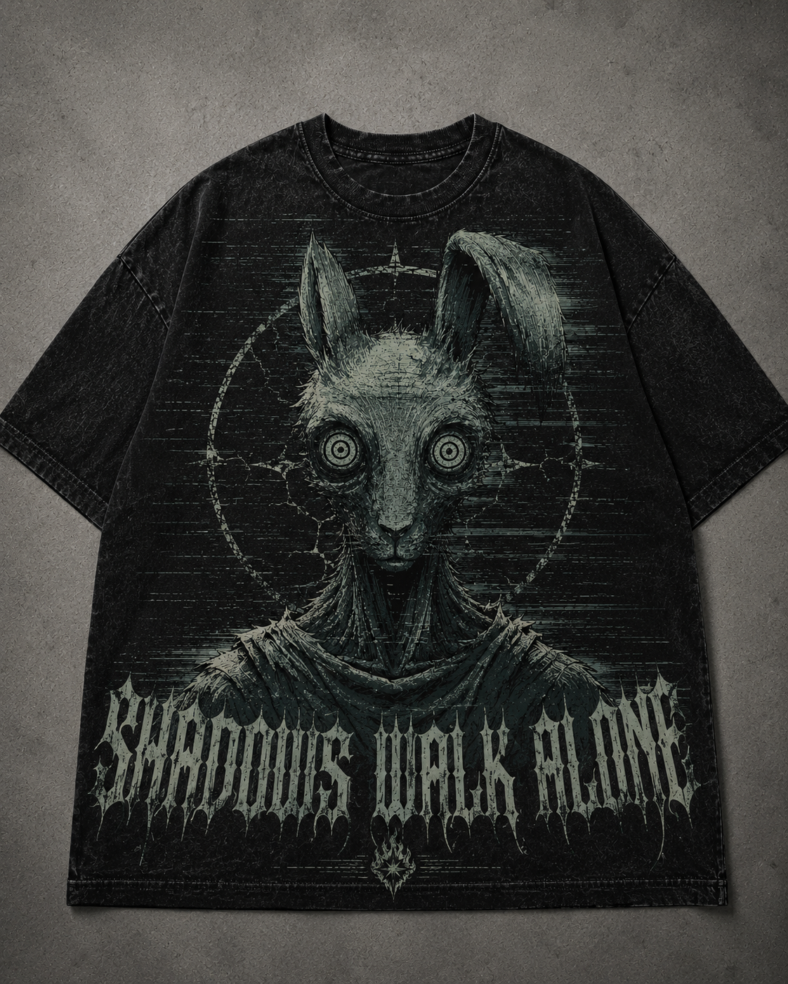 Camiseta Oversize Shadows Walk Alone Washed Black Edition | Ind Store Ecuador - Foto 1