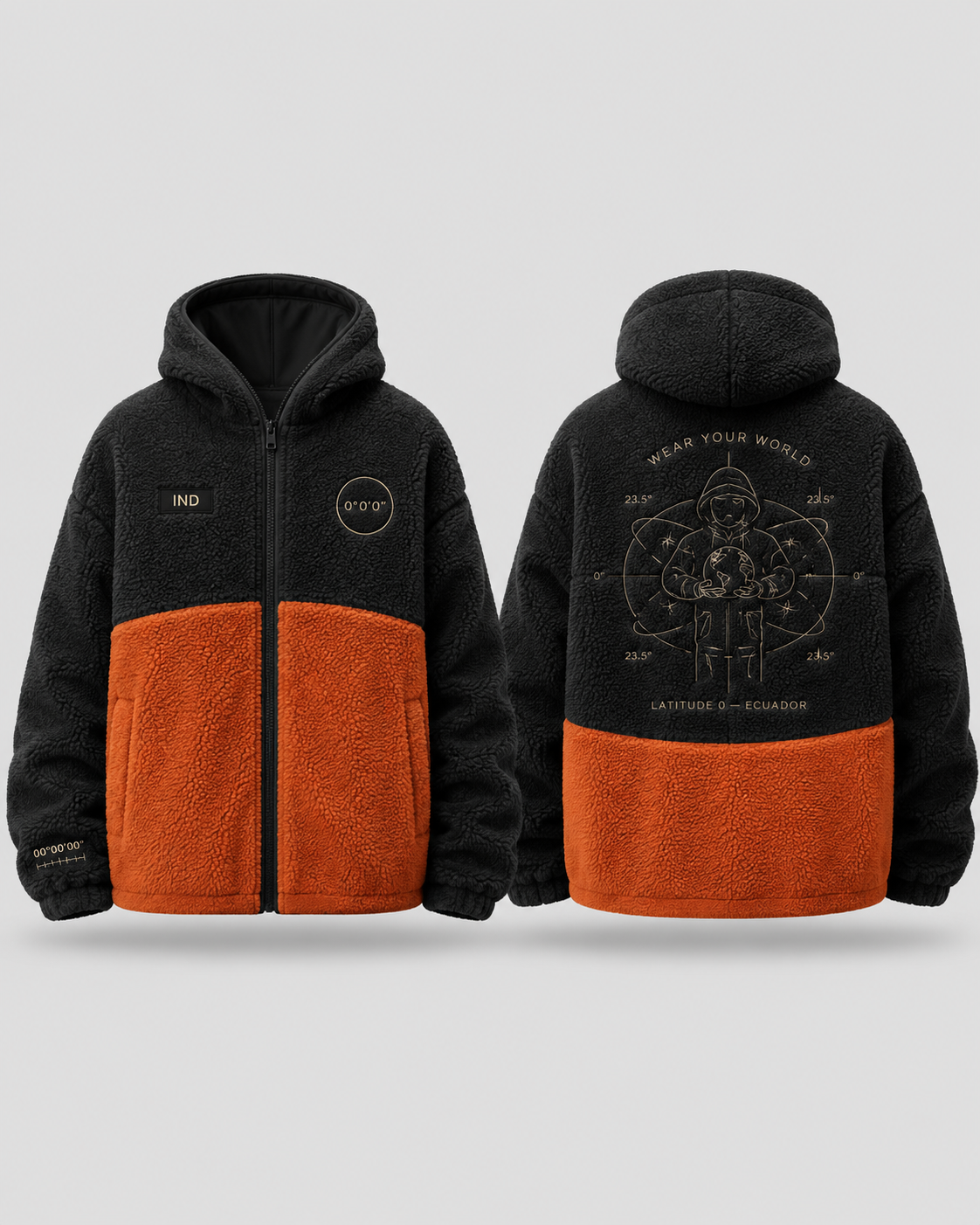 Chaqueta Sherpa IND Black & Orange Edition | Ind Store Ecuador - Foto 1
