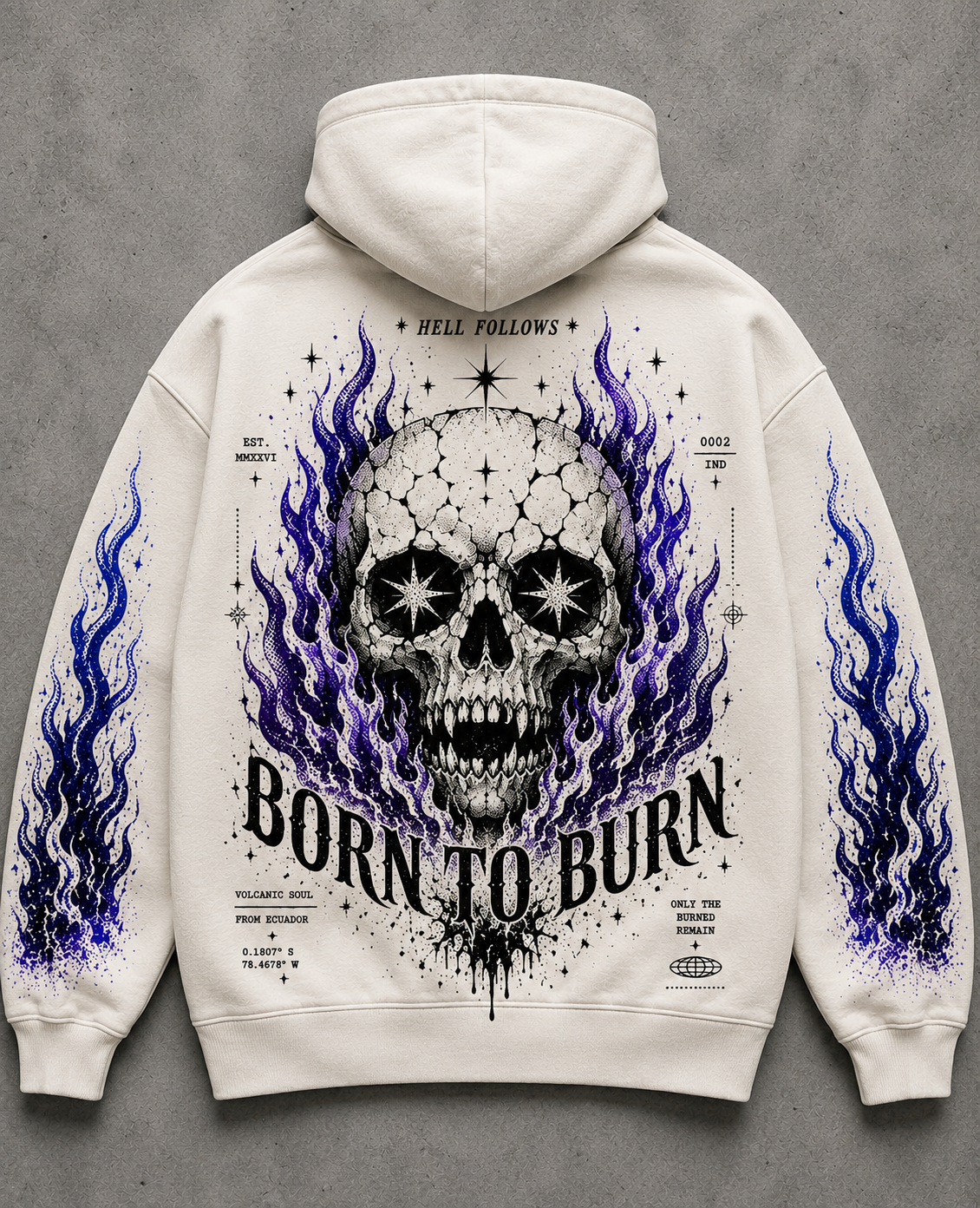 Hoodie IND Born to Burn Blue Flames Edition | Ind Store Ecuador - Foto 1