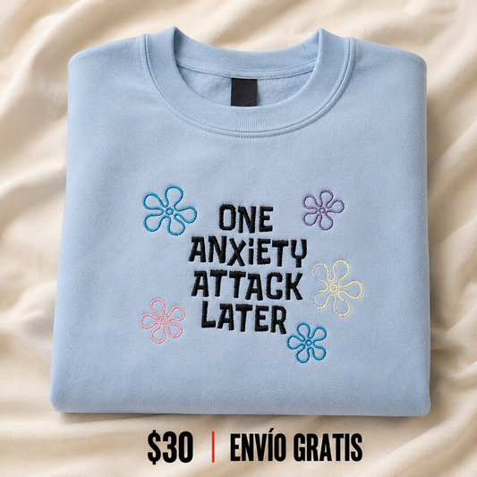 Anxiety Attack Crewneck Bordado Wildflower Edition | Ind Store Ecuador - Foto 1