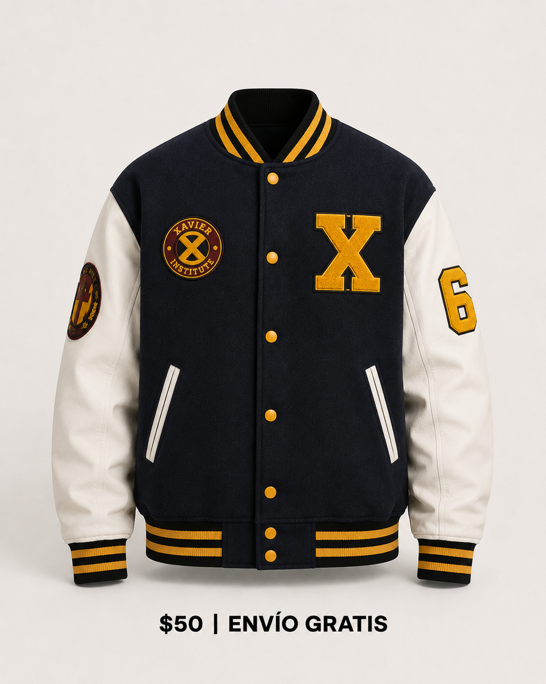 Chaqueta Varsity Xavier Institute Bordada Unisex | Ind Store Ecuador - Foto 1