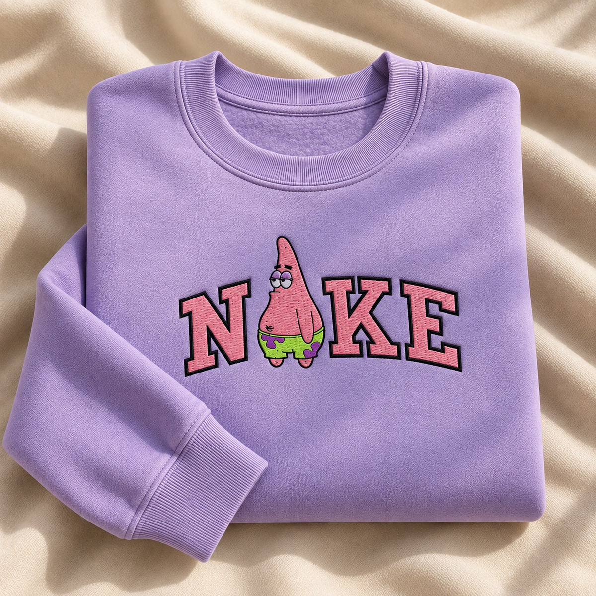 Patrick Star Crewneck Bordado Nike Parody Lavender Edition | Ind Store Ecuador - Foto 1