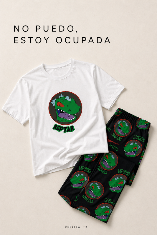 Pijama Reptar 2 Piezas Marfil y Verde Edition | Ind Store Ecuador - Foto 2