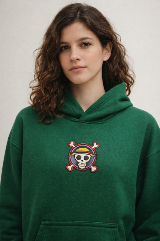 Hoodie One Piece Jolly Roger Forest Green Edition | Ind Store Ecuador - Foto 1