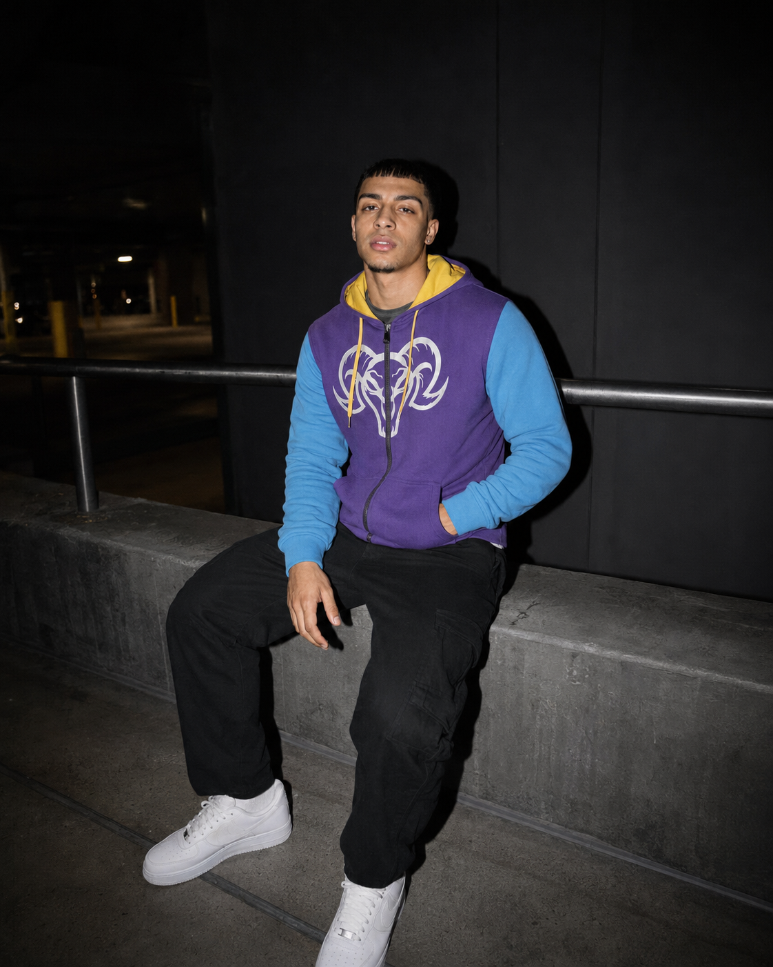 Zip Hoodie Ram Colorblock Purple, Blue & Yellow Edition | Ind Store Ecuador - Foto 1